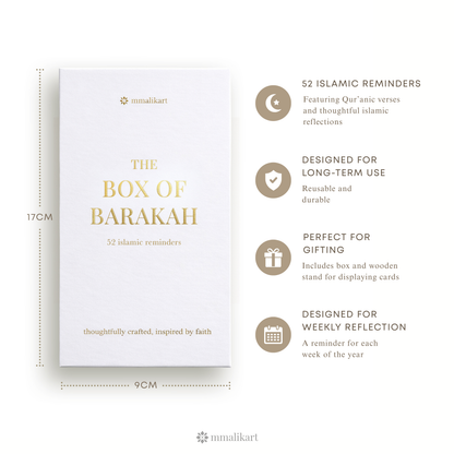Box of Barakah – Islamic Reminder Card Gift Box, 52 Weekly Cards